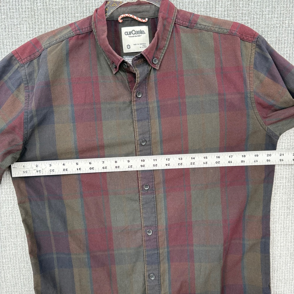 OurCaste Mens Plaid Flannel Button Down Shirt Sz S Moisture Wicking Gorp Grunge - Picture 6 of 11